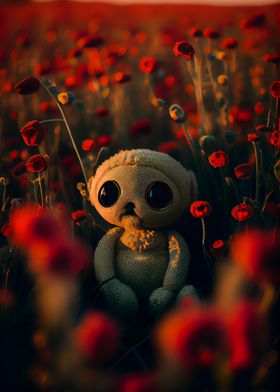 Alien in a poppy field