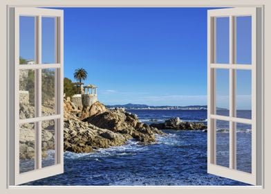 Window view sea landscape