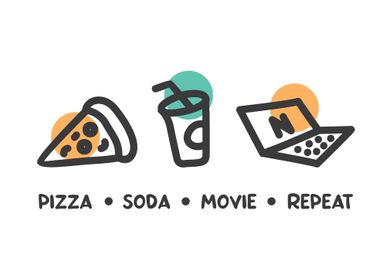 Pizza Soda Movie Repeat