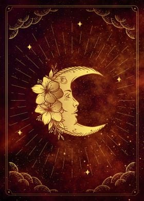 Tarot the moon flower