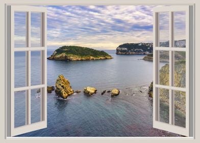 Window view sea landscape