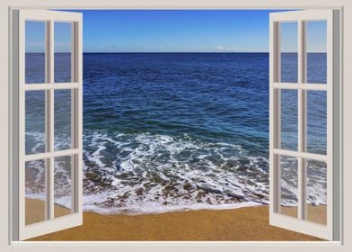 Window view sea landscape