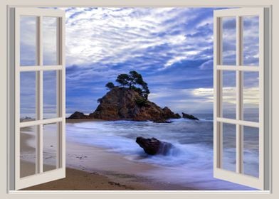 Window view sea landscape