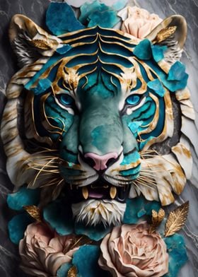 Abstract Tiger Kintsugi