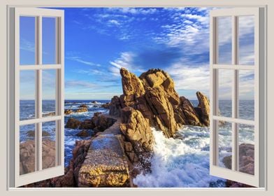 Window view sea landscape