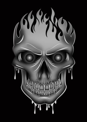 Silver Flame Skull