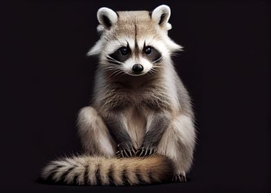 cute white racoon