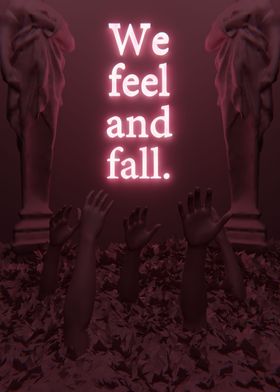 We Fall Pink 3D Quote 