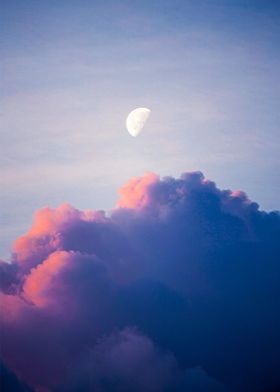 Moon on Morning clouds