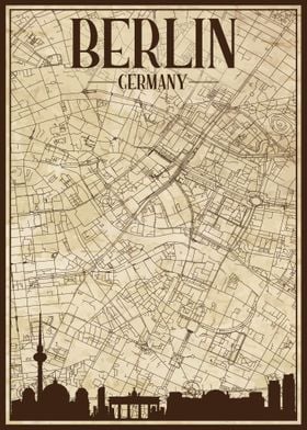 Berlin Map Skyline