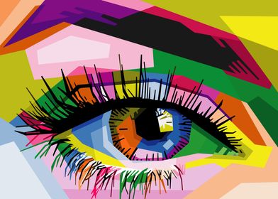 colorful eyes in polygonal