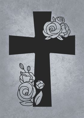 Cross and Flowers