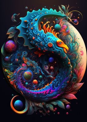 Dragon Yin Yang in Color