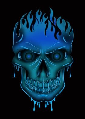 Blue Flame Skull