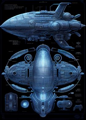 Alien spaceship blueprint