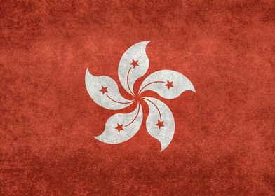 Hong Kong Flag  Grungy