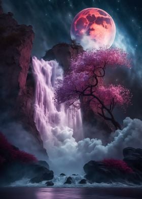 Aurora Borealis Full Moon' Poster, picture, metal print, paint by  WorldTravel Displate Art