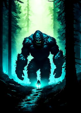 Bigfoot in forest