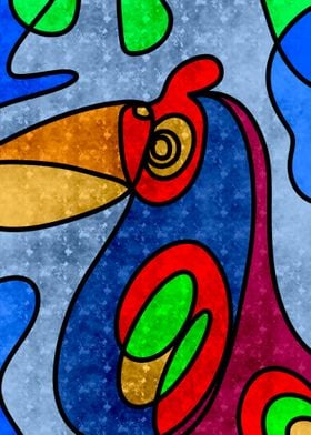 Abstract bird painting
