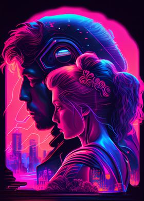 Synthwave couple