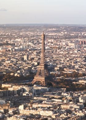 Aerial view Eiffel Tower