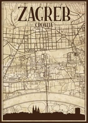 Zagreb Map Skyline