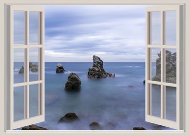 Window view landscape sea