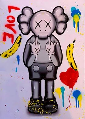 Graffiti Kaws' Poster, picture, metal print, paint by Funny Daily