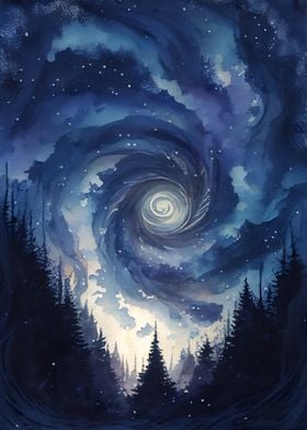 Beautiful night sky spiral