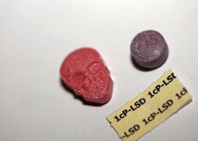 Psychedelic drugs close up