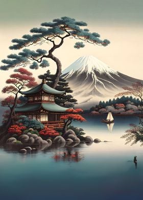 Japanes Fuji Lake Art work