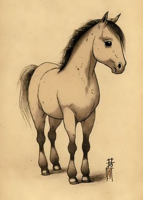 Small Horse Ukiyo E