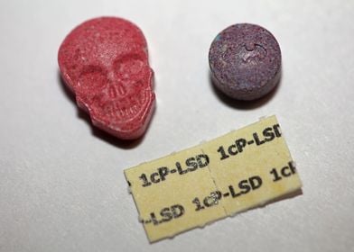 Psychedelic drugs close up