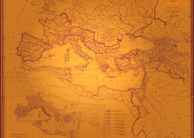 Roman Empire vintage map