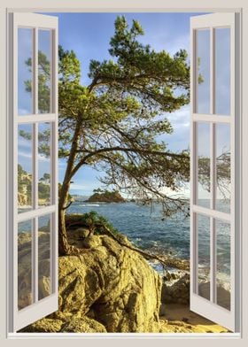 Window view landscape sea