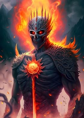 Fiery Demon Skeleton
