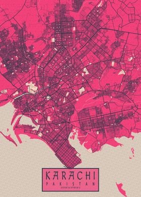 Karachi City Map Blossom