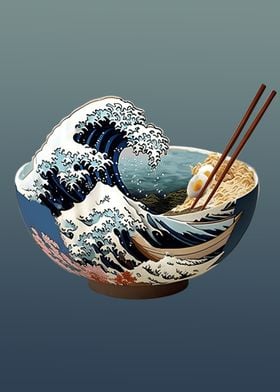 Ramen bowl with wave Japan