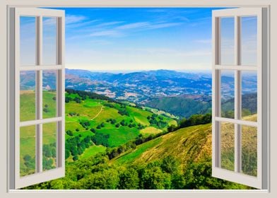 Window view mountains