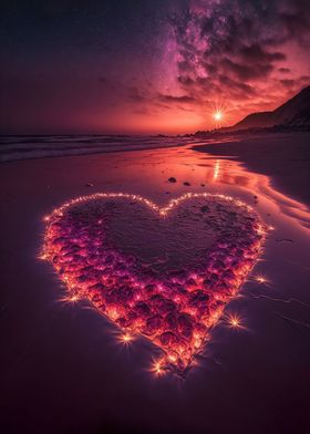 Magical Beach Heart Love