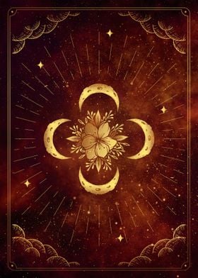 Tarot the moon Flower