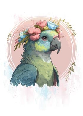 Floral Hahns Macaw Art