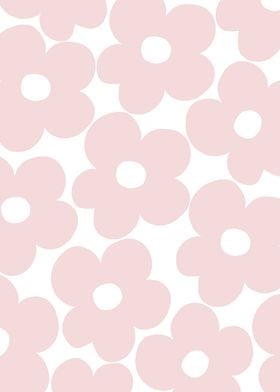 Retro Blush Pink Daisies 1