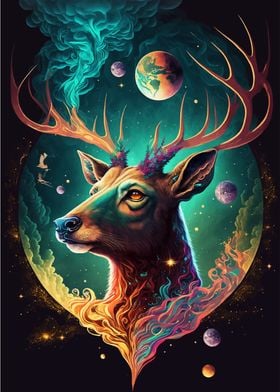 Cosmic Trippy Deer