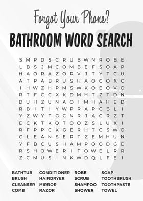 Bathroom Word Search