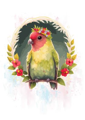 Cute Watercolor Lovebird