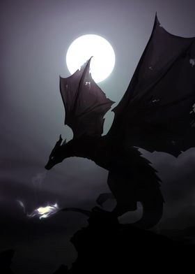 Silver Dragon and the Moon