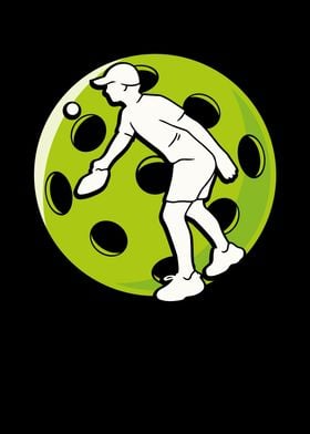 Pickleball man with ball