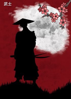 Anime samurai moon light