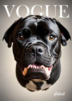 Pitbull Dog Vogue Poster